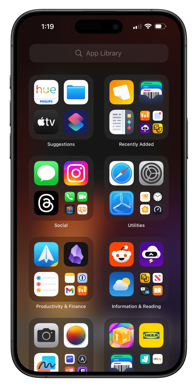 Dashboard view on mobile